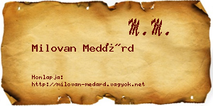 Milovan Medárd névjegykártya